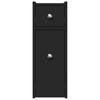 Narrow Bathroom Cabinet with Casters Black Particleboard