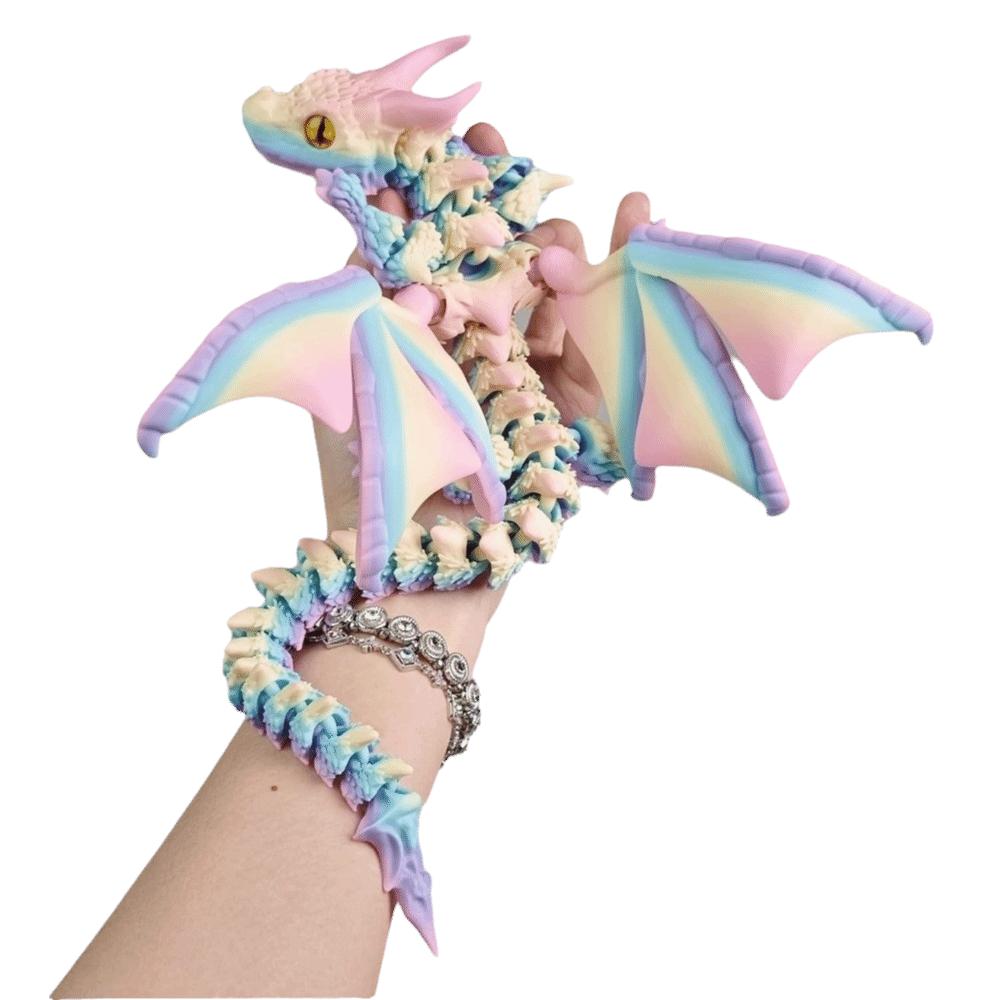 Multi-Joint Dragon Figurine 3D Printed Winged Dragon Model Funny Articulated Dragon Toy Halloween Style A