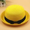 WTEMPO Elegant Casual Foldable Summer Straw Hats Women's Black Bow Wide Brim Solid Color Outdoor Sunscreen Hats