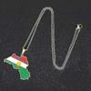 Men Gold Silver Kurdistan Flag Map Pendants Necklace Stainless Steel Jewelry
