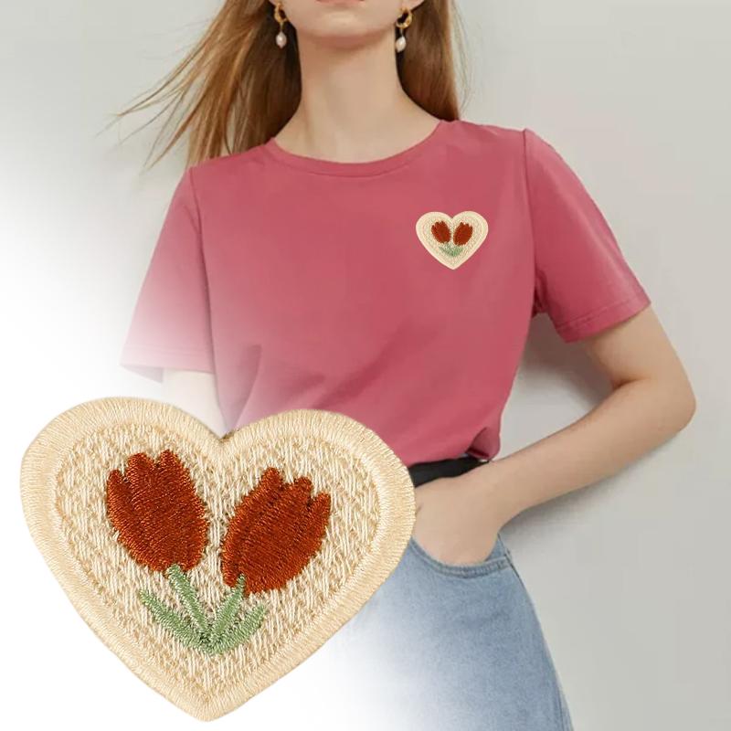 1/10PCS Embroidery Craft Materials Cherry Pattern Rustic Style Patch Elegant Sewing Accessories Multi-Function Multi-color