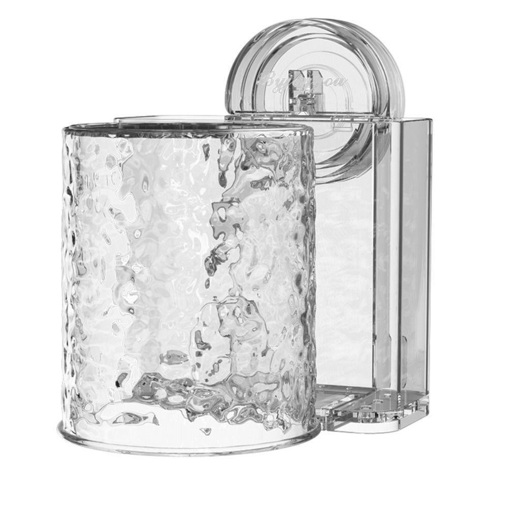 Waterproof Suction Cup Toothbrush Holder Quick-Drain Removable Toothbrush Dispenser with Cup Reusable No Punching