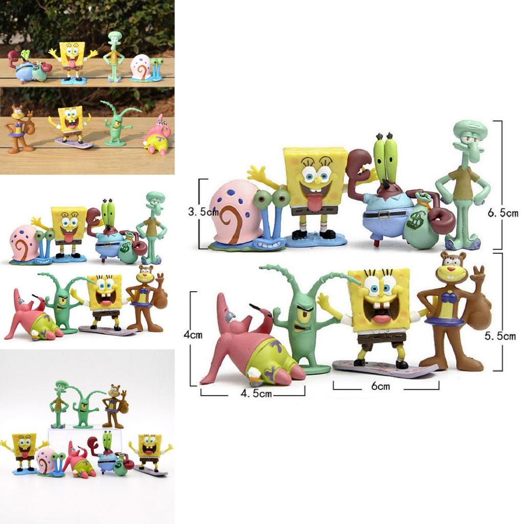 Premium 8-teiliges Spongebob Schwammkopf Patrick Star Thaddäus Tentakel PVC Figuren Set