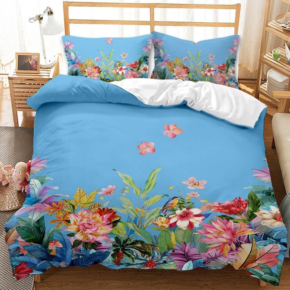 3D Flower Rose Countryside Style Down Duvet Cover Pillowcase Couple Bedding Set Kid Teen Girl Home Decoration Gift