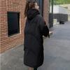 Women's Green Down Jacket Hooded Long Cotton Clothes Winter New Korean Fashion Loose Oversized Warm Thicken Windproof Coat Tops