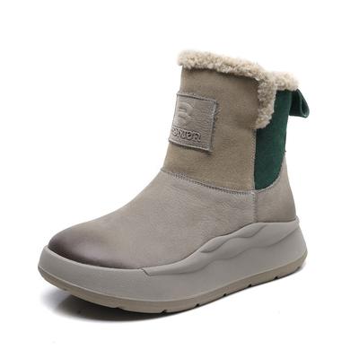 Fashion GKTINOO 2025 Winter New Genuine Leather Thick Sole Wool Warm Short Boots Women Platform Side Zipper Snow Boots