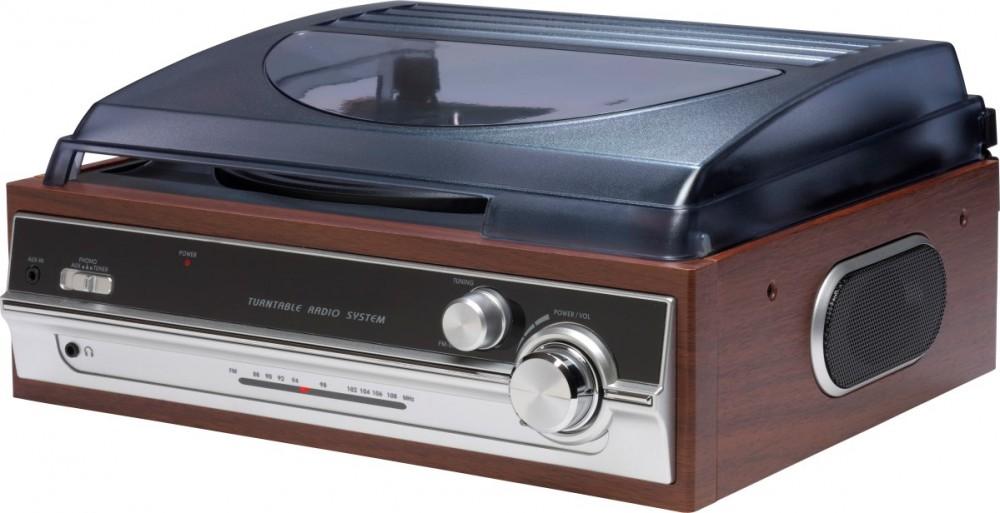 DENVER VPR-190 Retro-style Turntable with FM Radio and Built-in Speakers, Denver