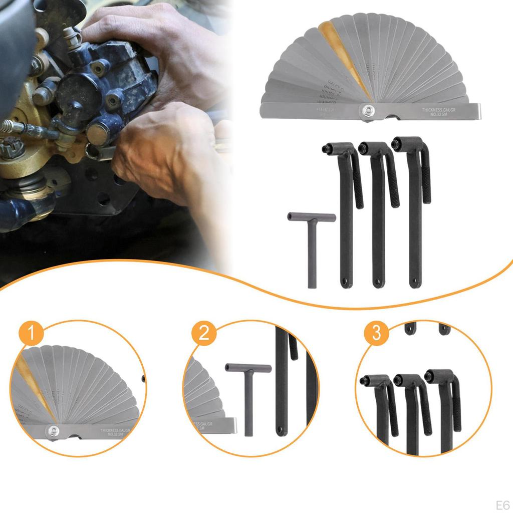 Feeler Gauge Tool Double Marked for Thickness/Wide Sizes Automotive Metal Metric Measurement