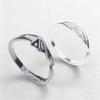 2Pieces Angel & Devil Couples Matching Ring Set Simplicity Adjustable for Women Men Engagement Marry Anniversary Lover
