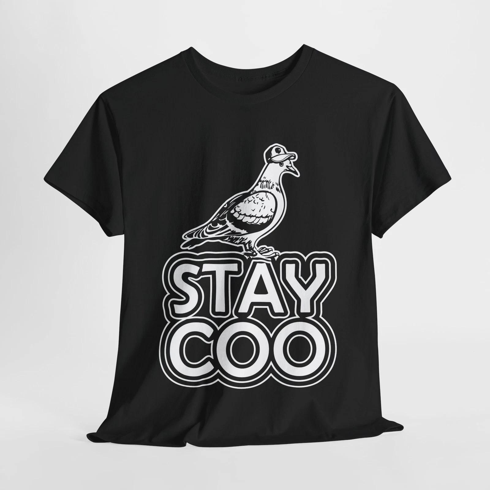 Оставайся крутым Смешная футболка с птицей голубем | Смешная трендовая интернет-шутка | Юмористическая футболка 3XL