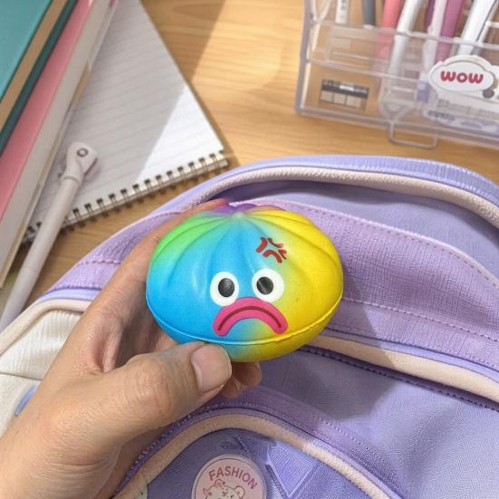 12 Stück Cartoon-Knödel-Quetschspielzeug, Langsam aufsteigendes Dampfbrötchen-Stressabbau-Spielzeug, Handübungs-Entspannungswerkzeug für Kinder und Erwachsene