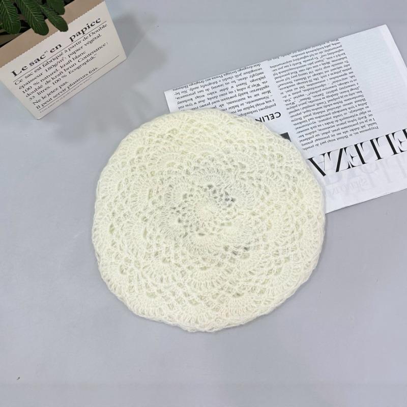 25 Handmade Crochet Single-layer Autumn and Winter Beret, Crochet Hat Autumn Warm Multi-color