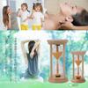 Lubonarie Wooden Hourglass Tabletop Timer Interior Sand Timer (Orange, 10 minutes)