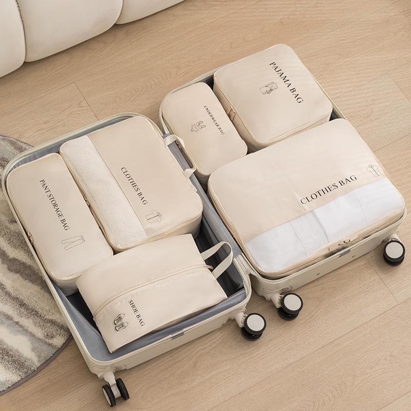 

Сатиновый набор из 6 предметов для путешествий для одежды, обуви и нижнего белья