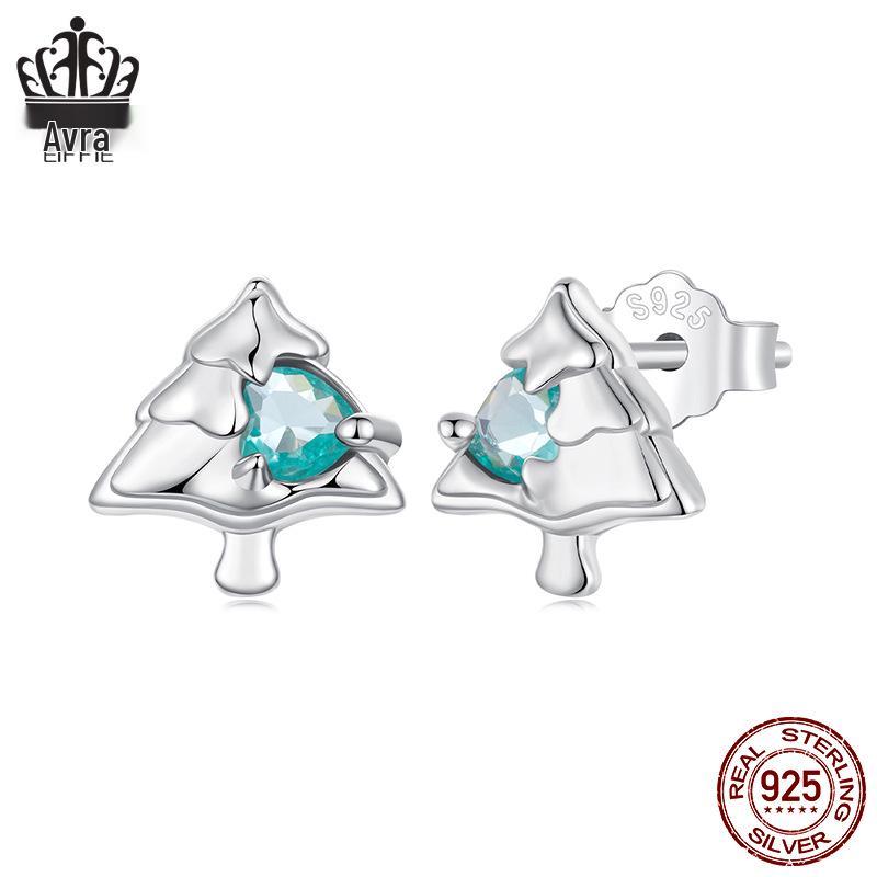 

Everle Winter Christmas Series s925 Santa & Reindeer Stud Earrings for Women Sterling Silver 925