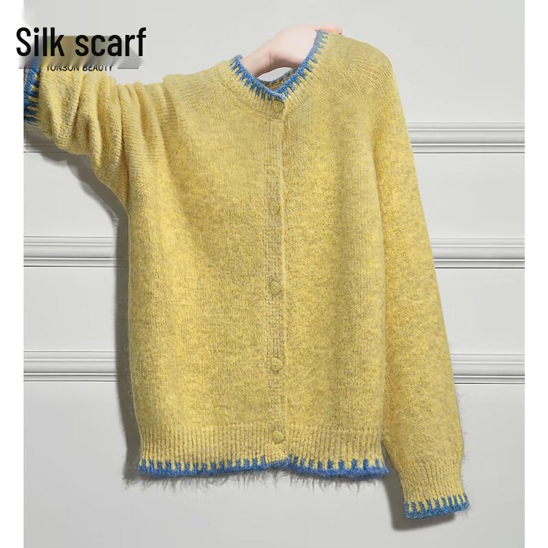 

Sisbashe Women s Color Block Knit Cardigan One Size