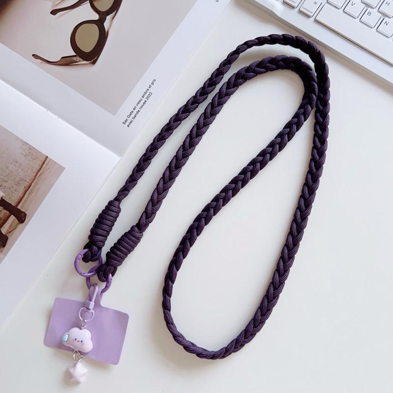 Woven Fashion Cartoon Pendant Mobile Phone Lanyard with Clip - Sturdy Anti-Lost Crossbody Chain