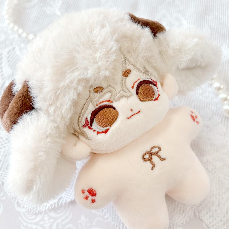 MANCOTTON 10cm Attributeless Plush Toy with Fluffy Animal Ears, Beige [used]