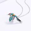 Ciondolo Colibrì Personalizzato e Creativo, Elementi Animali Colorati in Resina Epossidica, Collana Pastorale con Uccello da Donna