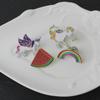 Creative Cartoon Unicorn Pegasus Enamel Brooch - Rainbow & Watermelon Collar Pin