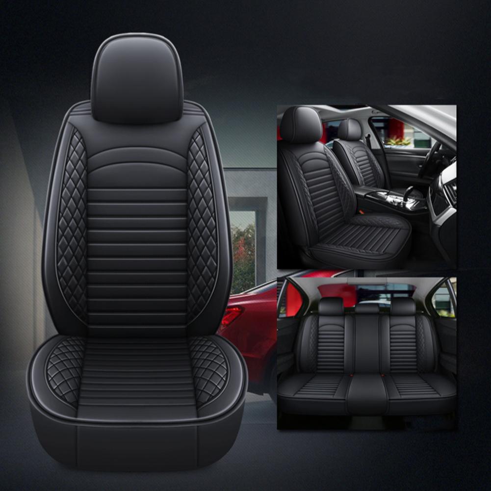 11Pcs 5 Seats Car Seat Covers Leather Full Surrounded Seat Protector Front Rear Seat Cushion Cover Cars Seat Cushion Protector