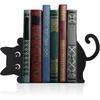Black Metal Cat Bookend Durable Iron Book Holder Special Metal Bookend  Children's Room