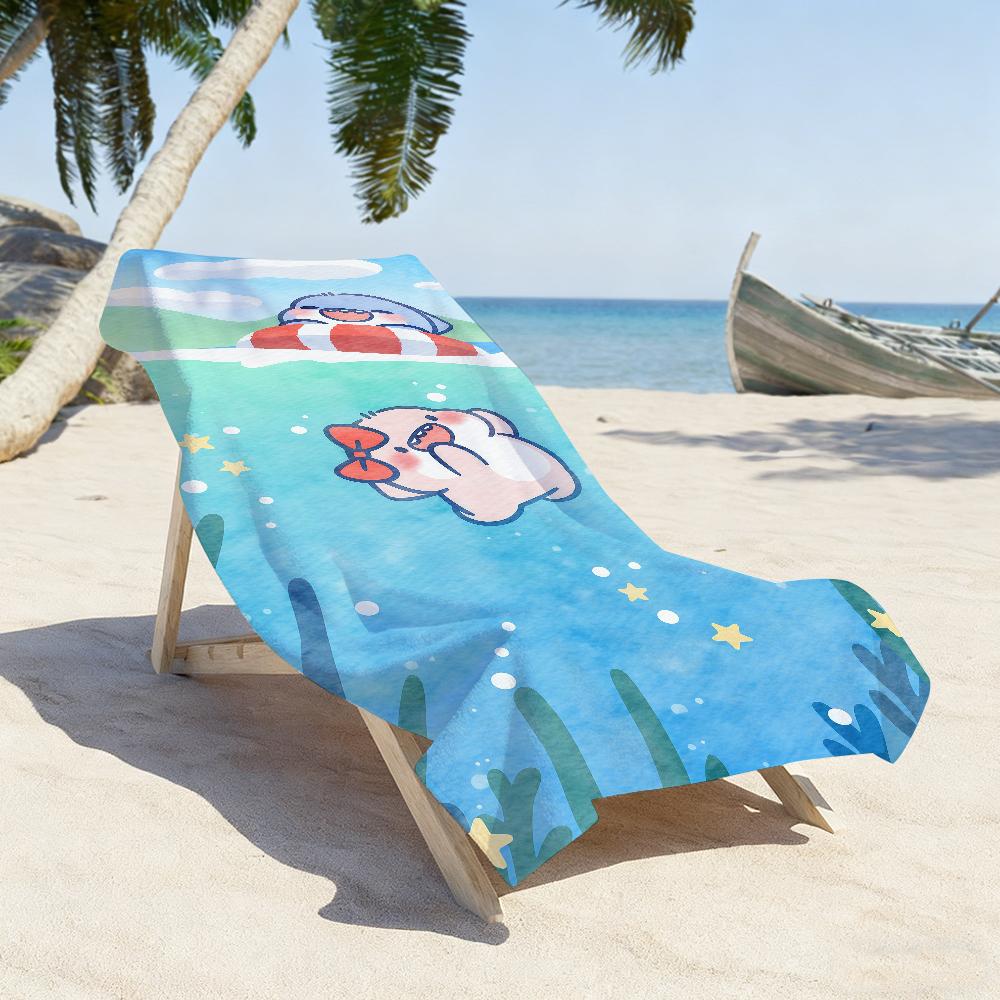 Cartoon B-Bigface Cute Shark Towel Towels For Beaches Yoga Studios Gyms Hot Springs Swimming Pools And Picnics