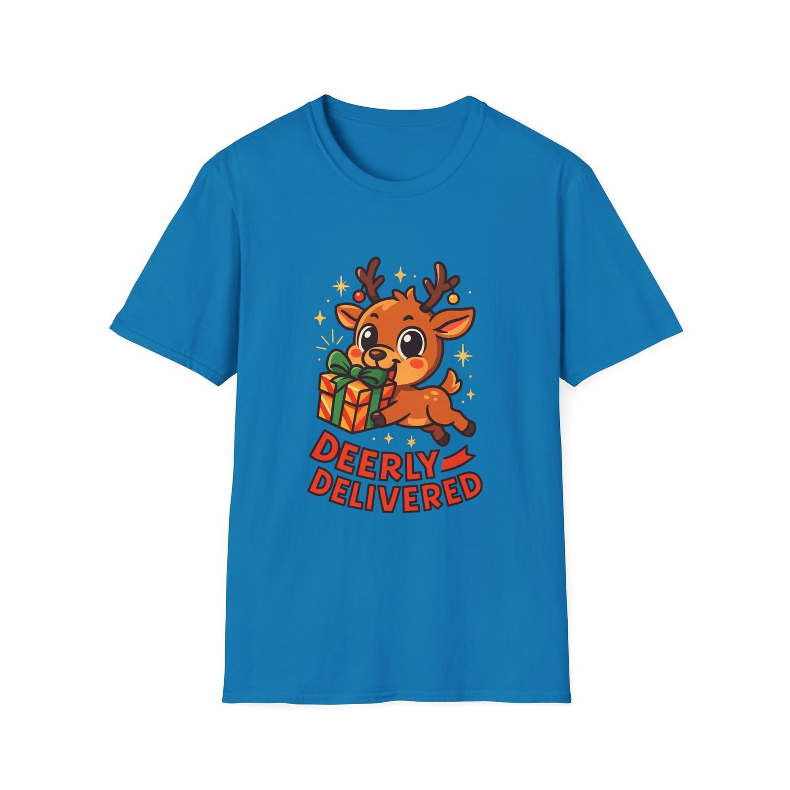 Unisex Softstyle T-Shirt Mens Womens Tees Top Chibi Reindeer Gift Ornament Antlers Christmas Leap 2XL