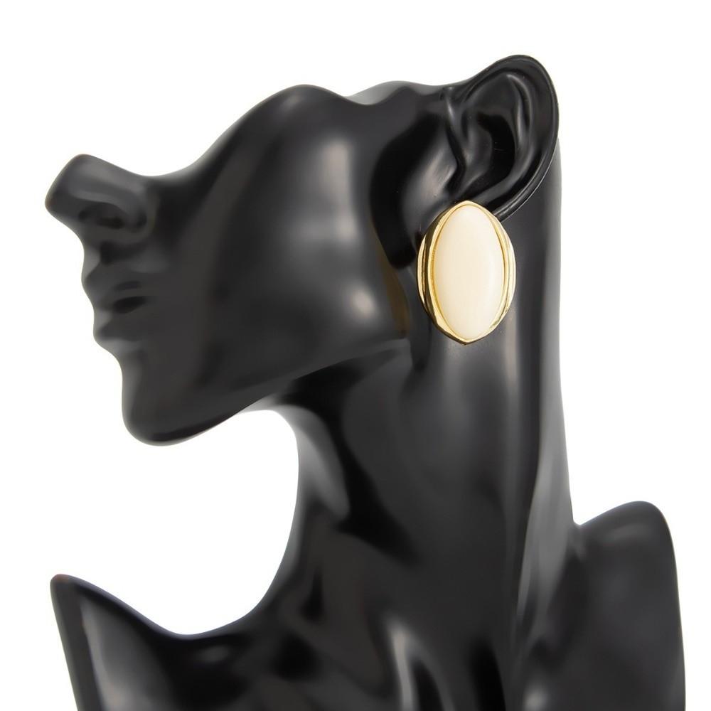 High-end Jewelry Resin Oval Earrings Elegant Style Light Luxury Retro Earrings  New Year