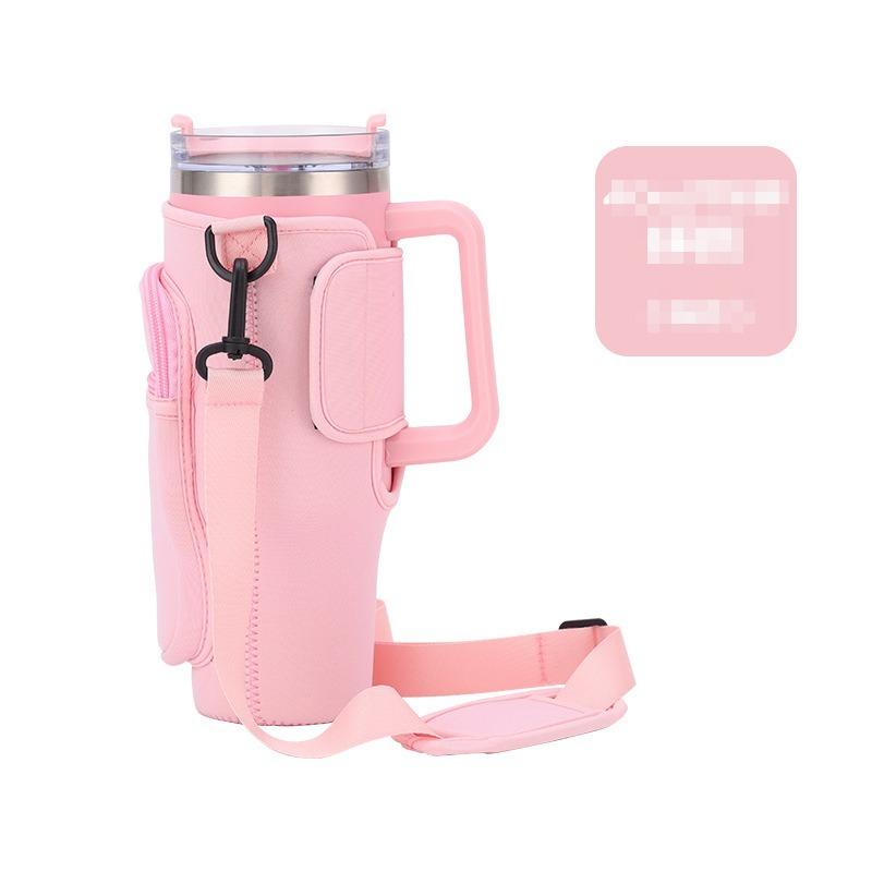 

Неопреновая сумка для переноски бутылки с водой на 40 унций для рукава чашки с регулируемым плечевым ремнем, сумка-держатель для бутылки с водой розовый