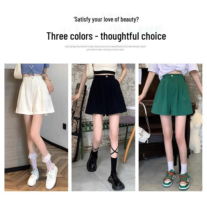 Tide Women's High Waist Wide-Leg Summer Shorts – Loose Fit, Elastic Waist, Casual Style