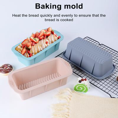 Silicone Bread Loaf Pan Non-Stick Baking Mold Easy Release Rectangular Oven Pan Heat-Resistant Easy To Clean Cake Mold Pans for Home Kitchen Bakery