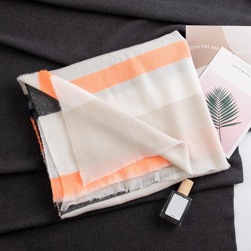New Herringbone Pattern Versatile Imitation Cashmere Scarf for Women Simple Casual Style Tassel Warm Shawl 185*70cm