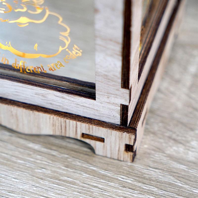 Hölzerne Weihnachtsdekoration LED-Lichter Kreative Ornamente Laterne Feiertagsbeleuchtung