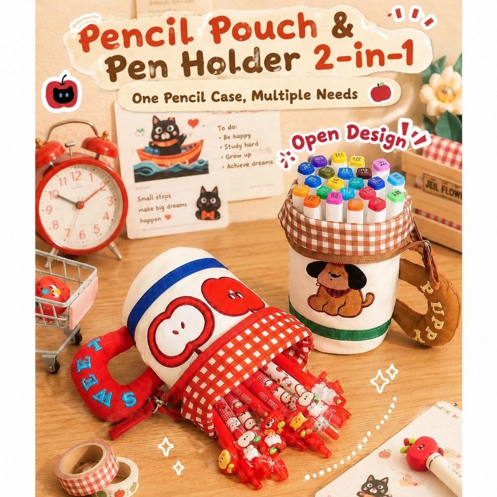 Water Cup Shaped Pencil Case Cartoon Pen Holder Multifunctional Pencil Bag Student