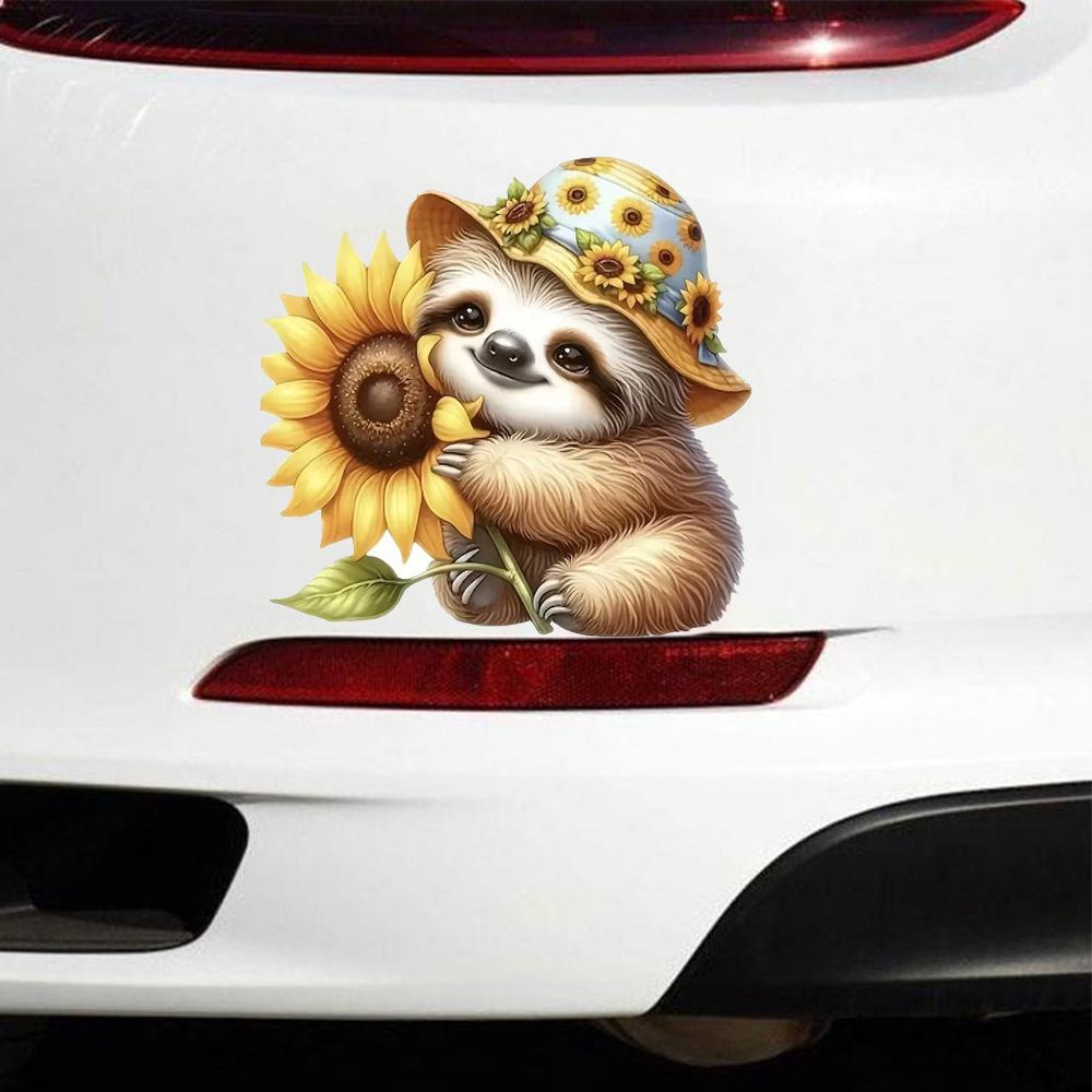 QT2078#15cm Sunflower Waterproof Scratch-Resistant Vinyl Stickers, Suitable for Cars, Laptops,  Trucks, Motorcycles, Windows