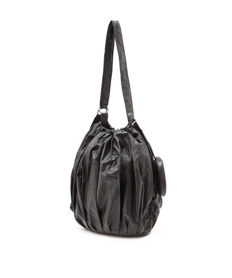 Athe Vanessabruno [Nouer] Dark Grey Sparkle Nylon Two-Way Ribbon Shoulder Bag Aaba6F960G3