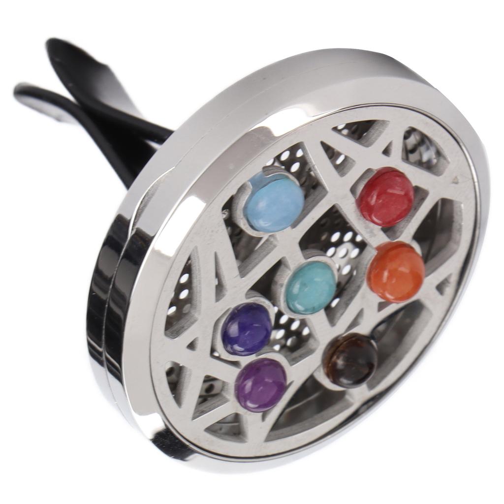 Stainless Steel Car Diffuser Air Freshener Vent Clip Aromatherapy Essential Oil Clip Locket with 4 Pads for Home Office