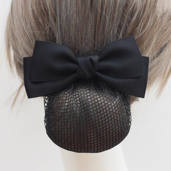 Hair Clip Satin Bowknot Decor Hair Net Bank Worker Hair Clip Versatile Hair Decoration Hair Accessory