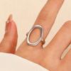 Simple Personality Hollowed-Out Geometry Stainless Steel Ring Oval Baroque Open Ring  For Women Finger Jewellery Accessory Gifts