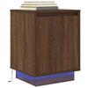 VidaXL Bedside Table with LED Lights Brown Oak 38x34x50 Cm, Side Table, Bedside Cabinet, Side Table for 861277