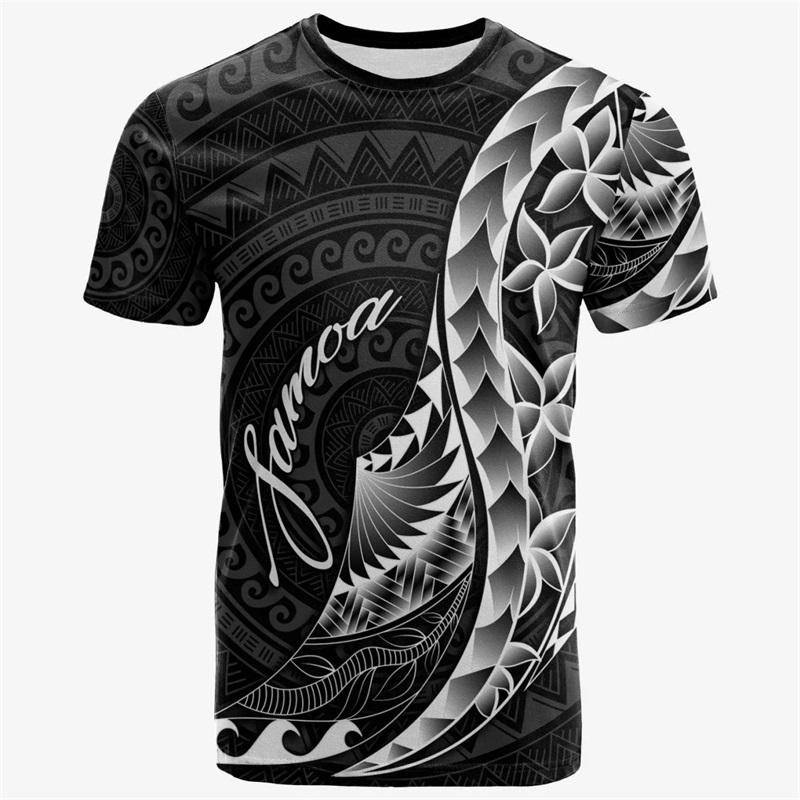 3D Printed Samoan Flag T-Shirt For Men New In Summer Short Sleeves Polynesian Tshirts Clothes Men's Oversized Tee Shirts
