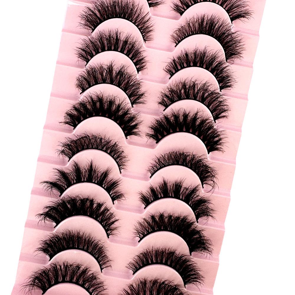 10pairs Makeup Eyelashes Soft Fluffy Lashes False Eyelashes Dramatic 3d Mink Lashes Lash Extension Make Up 3d Cilios Faux Cils