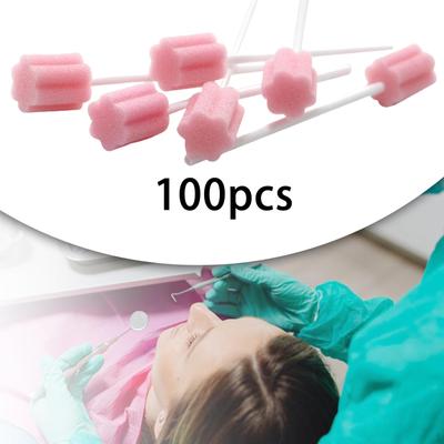 100 bucăți tampoane pentru curățarea dinților din burete pentru gură orală