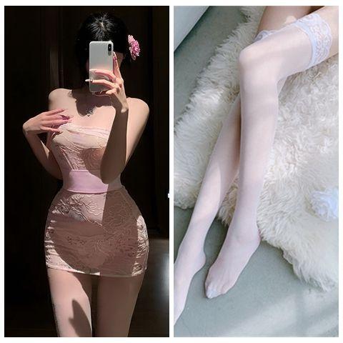 Tube top embroidery print perspective kimono suit sex underwear sexy hip wrap uniform sex underwear
