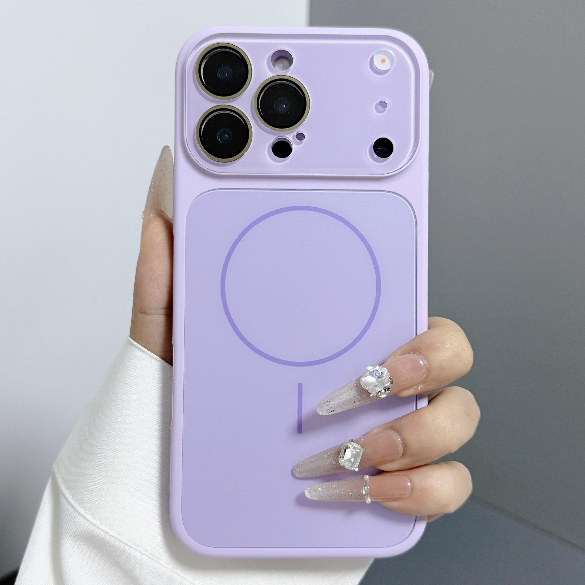 

Liquid Silicone Magnetic iPhone 17 Pro Max Case with Frosted Drop-Proof Protection and Fine Ring Apple 16 Cover iPhone 16