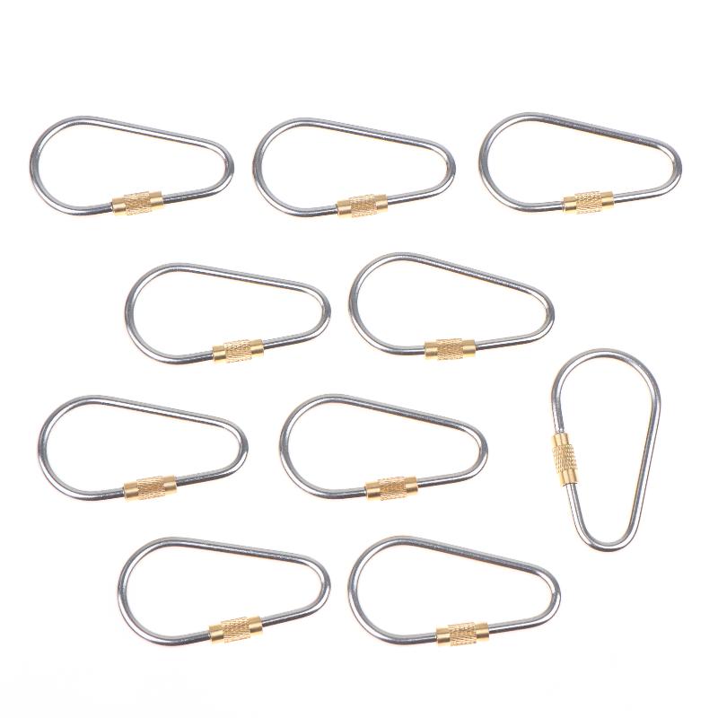 10/20/30Pcs D Type Locking Carabiner Screw Gate Multipurpose D-Ring Anti Lost Clip For Outdoor Hiking Camping And Keychain Use