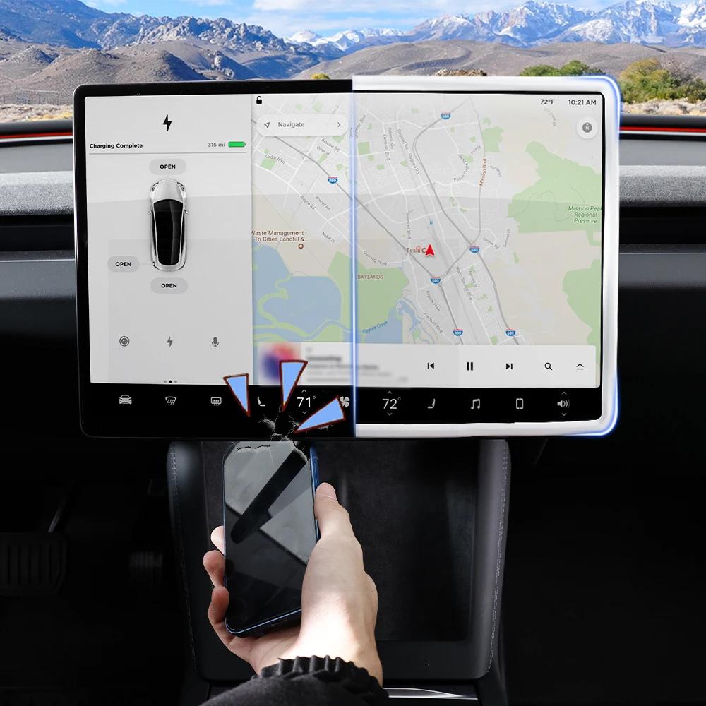 Voor Tesla Schermbeschermer Siliconen Frame Display Rand Carrosserie Cover Centrale Bediening Accessoires Voor Tesla Model 3 Y 2025 2025 2025