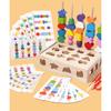 Kids Montessori Wooden Toys Baby Colorful Shape Matching Sleeve Column Beaded Games Cognition Early Education Toys for Children