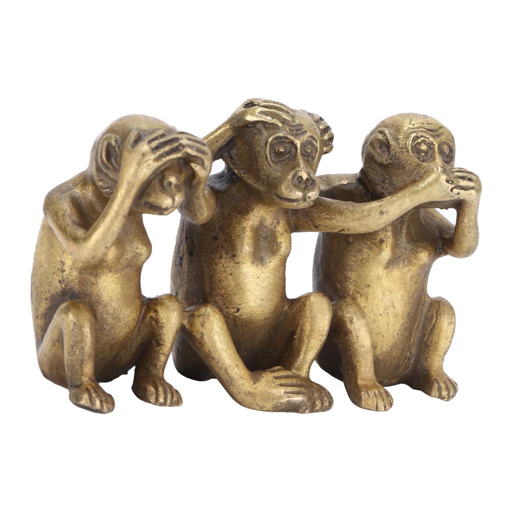 Wise Monkey Statues HearNo Evil SeeNo Evil SpeakNo Evil Monkey Ornaments for Home Office Decorations